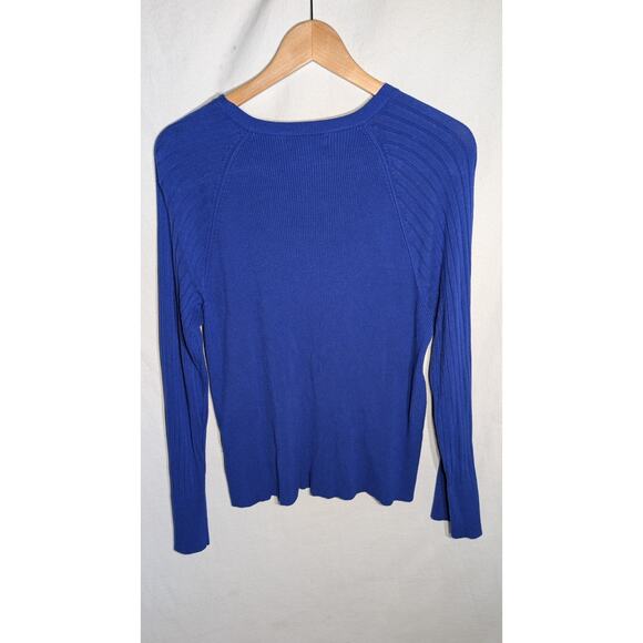 Calvin Klein Womens Royal Blue Long Sleeve Quarter Zip Sweater XL Regal Fitted - Picture 4 of 7